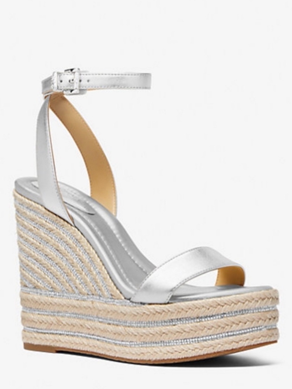 Michael Kors Leighton Leather Wedge Sandals
